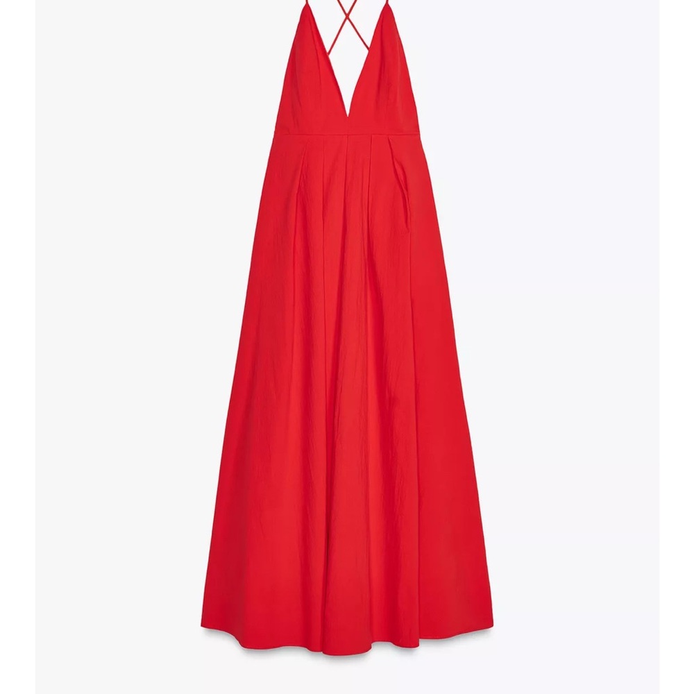 Zara Vibrant Red Backless Dress